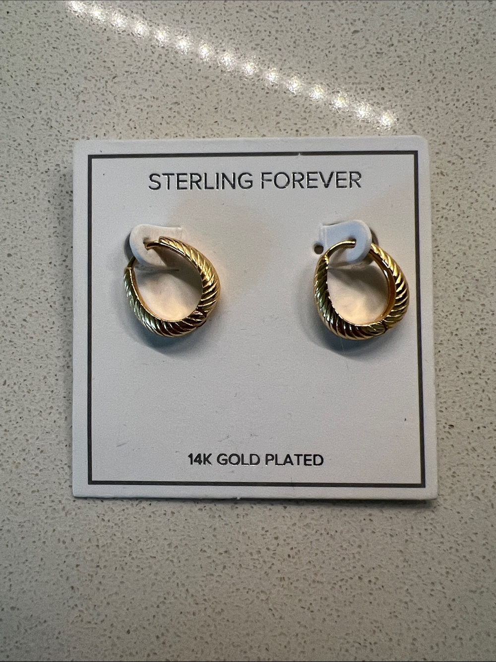 14K Gold Plated Twisted Hoop Earrings - Gold